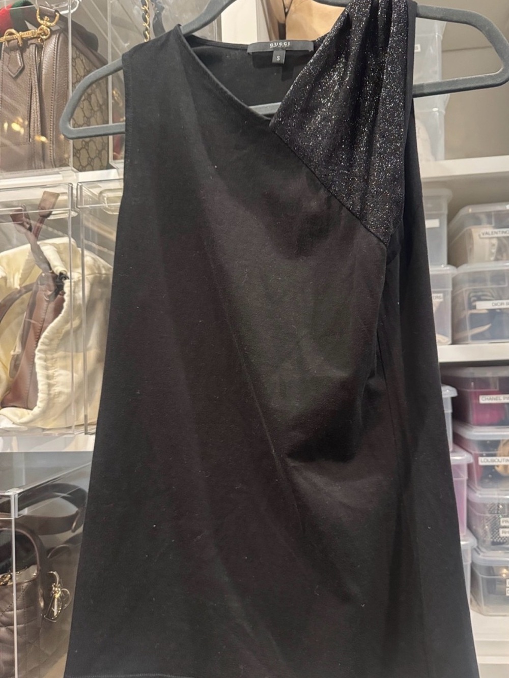 Gucci Black Shirt with Sparkle Accent